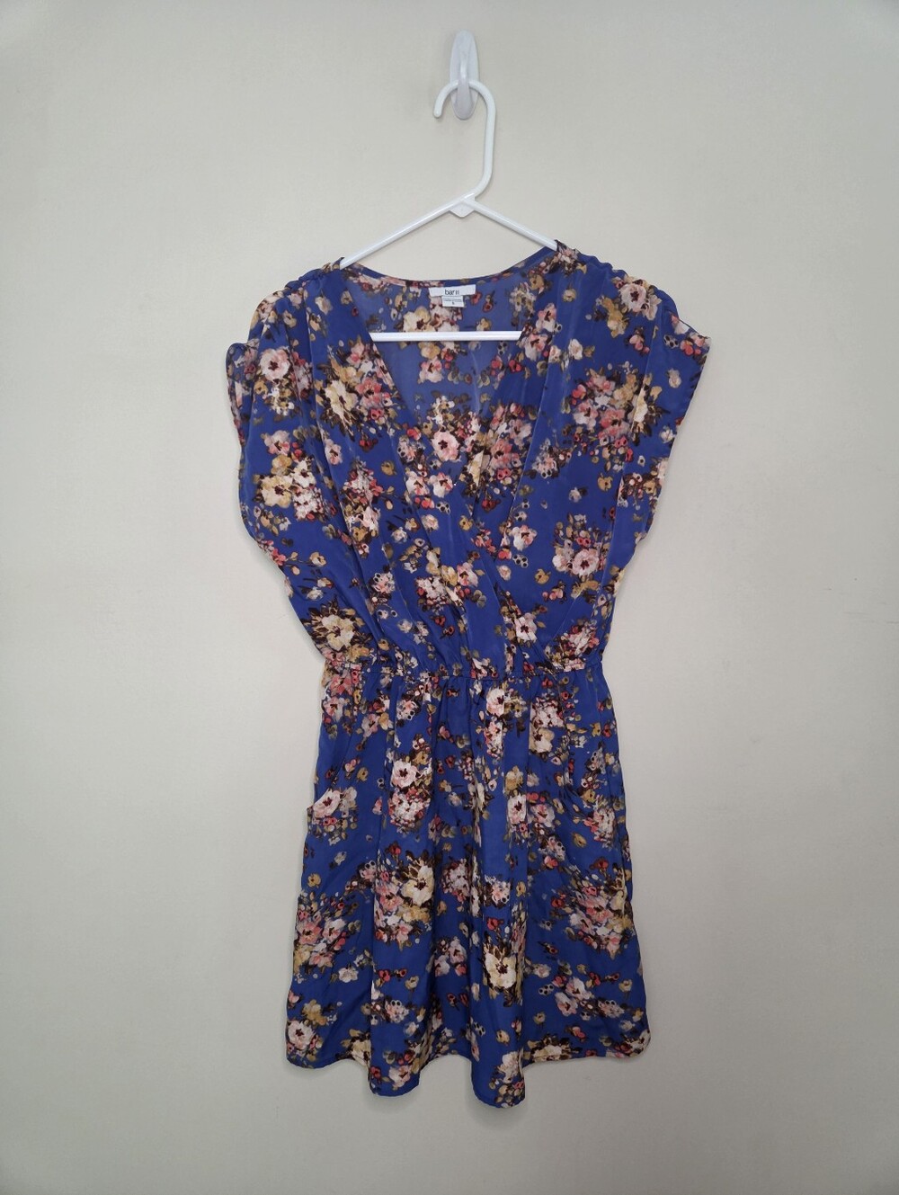 Women's Bar III Blue Floral Print Dress Sz Small